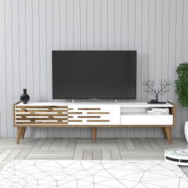 Hanah Home Valensiya Soporte para TV Nogal y Blanco